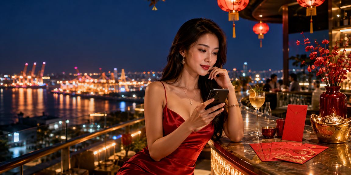 Phong bì đỏ và đèn lồng biểu tượng thưởng khuyến mãi tại Vũng Tàu